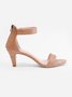 Mostata Women Middle Heel Sandal leopard Ankle Strap Shoes